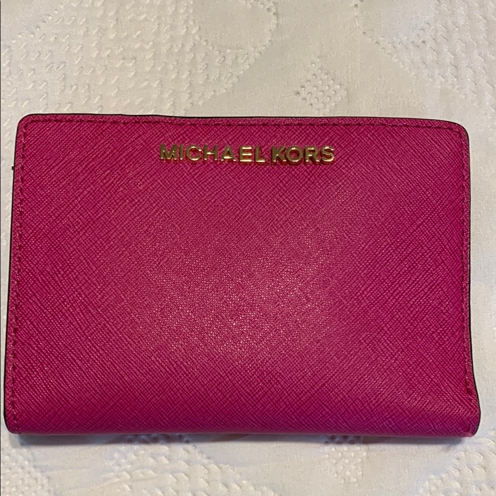 Michael Kors Pink Key & Card Holder Saffiano Leather